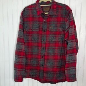 Orvis Red Flannel Shirt Jacket Size Mens Medium